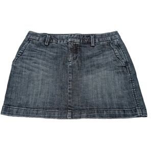 Gap Women's Size 6 Denim Blue Jean Skirt Dark Wash Stretch Short
